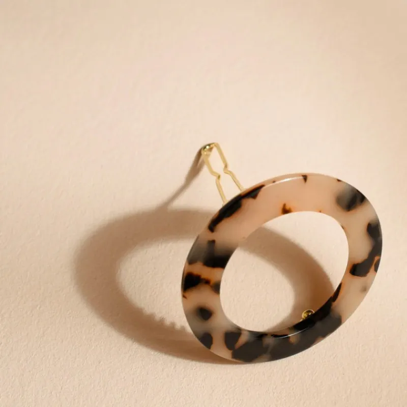 Les Accessoires<Bachca Barrette Ronde Ecaille,