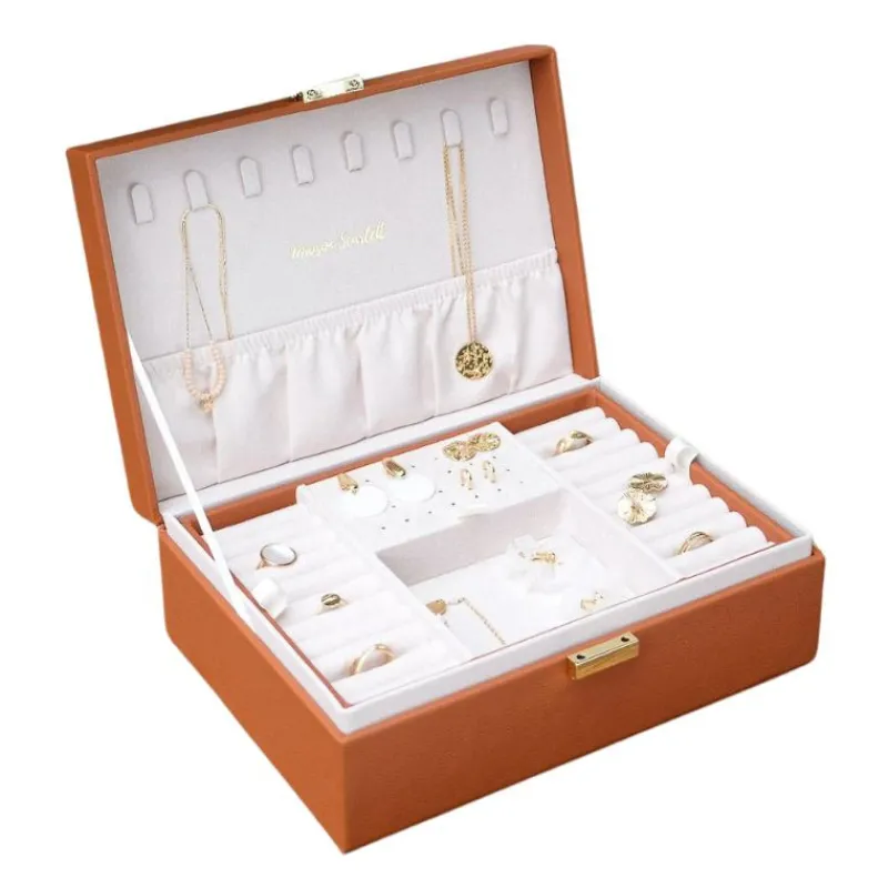 Les Bijoux | Les Accessoires<Maison Scarlett Boîte à Bijoux Louise Cuir Camel,