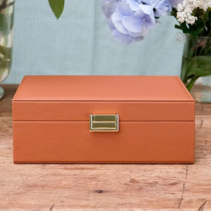 Les Bijoux | Les Accessoires<Maison Scarlett Boîte à Bijoux Louise Cuir Camel,