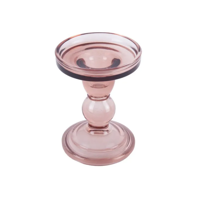 Photophores, Bougeoirs Et Chandeliers<Present Time Bougeoir Glass Art Pink,