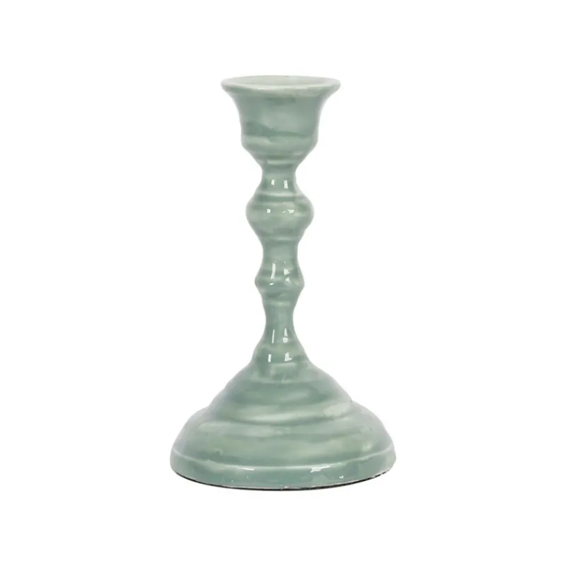 Photophores, Bougeoirs Et Chandeliers<Côté Table Bougeoir émaillé Baroque Sauge,