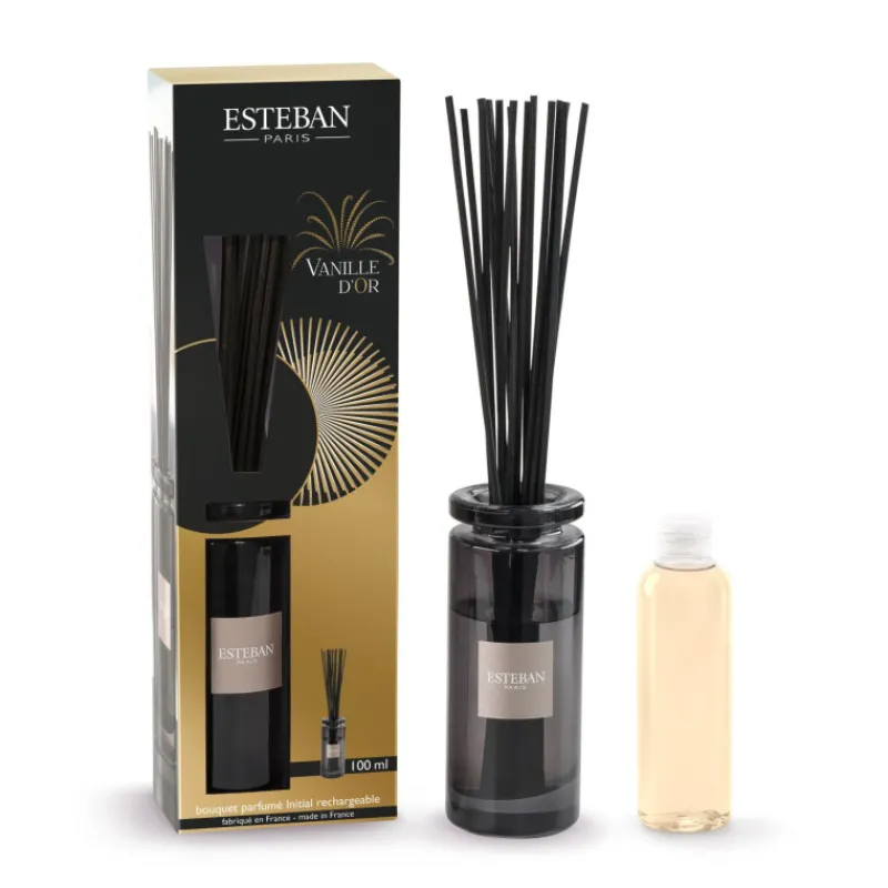 Diffuseurs De Parfum D'Intérieur<ESTEBAN Bouquet parfumé Initial Vanille d'Or,