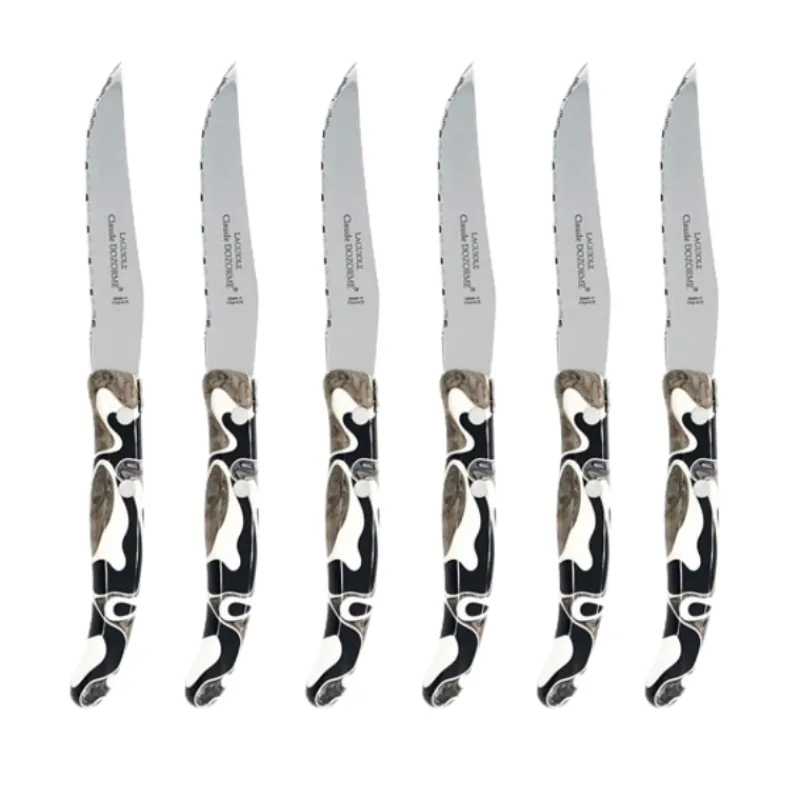 Couteaux<DOZORME Coffret 6 couteaux à steak Berlingot Marbré Marron, Claude