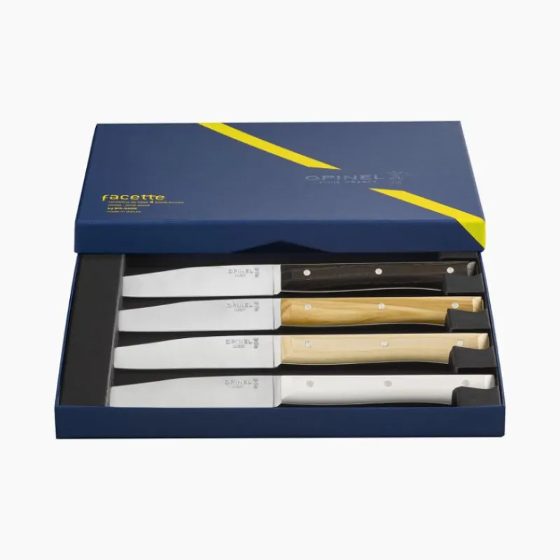 Couteaux<OPINEL Coffret 4 couteaux de table Facette Panaché,