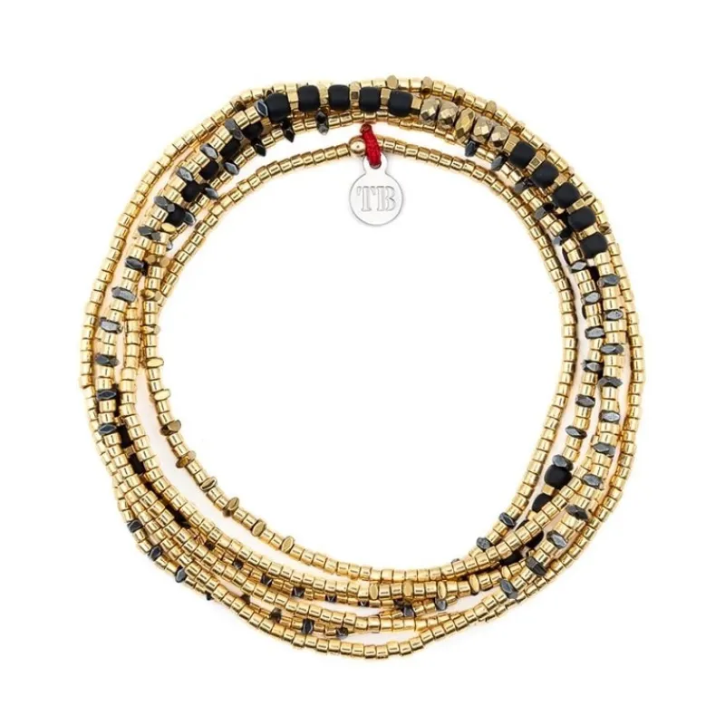 Les Bijoux<Têtes Blondes Collier et Bracelet 6 tours Andy Gold Noir,