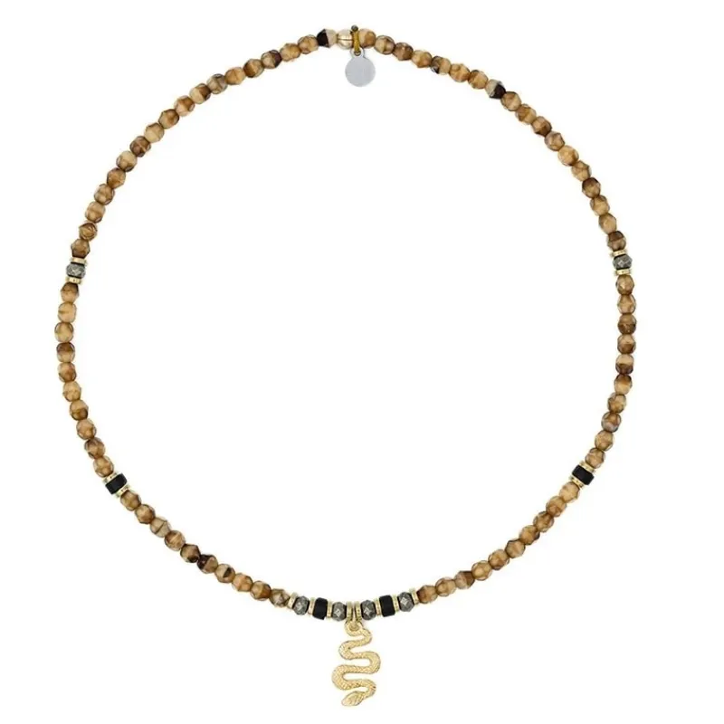 Les Bijoux<Têtes Blondes Collier ras du cou Kaa Caramel,