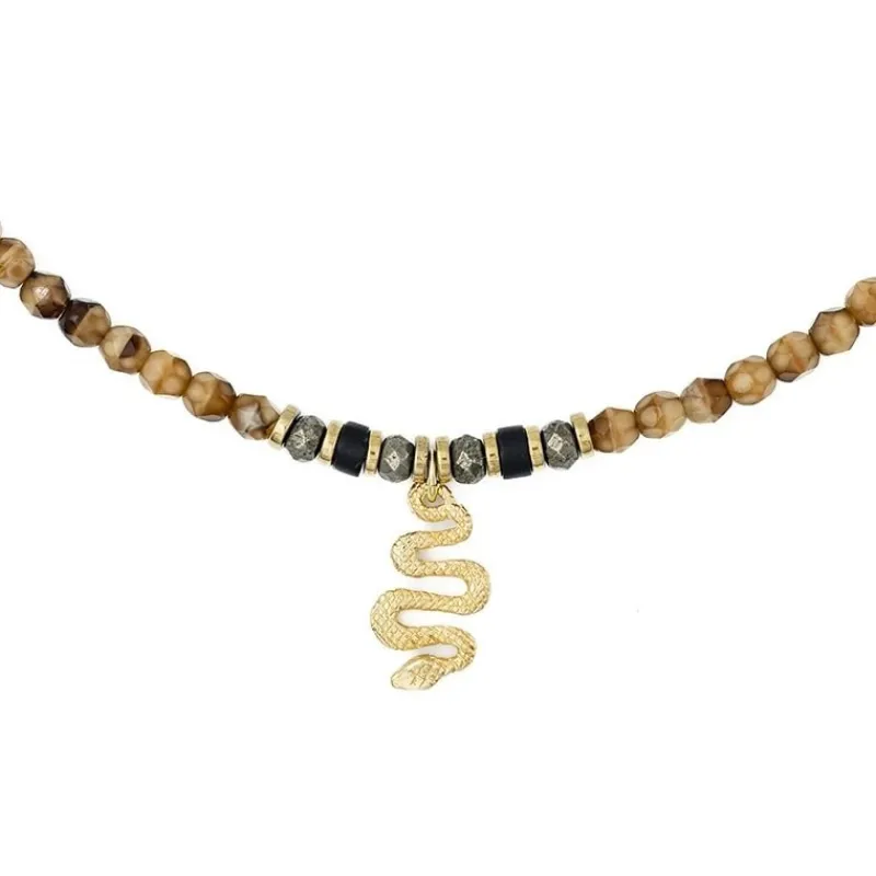 Les Bijoux<Têtes Blondes Collier ras du cou Kaa Caramel,