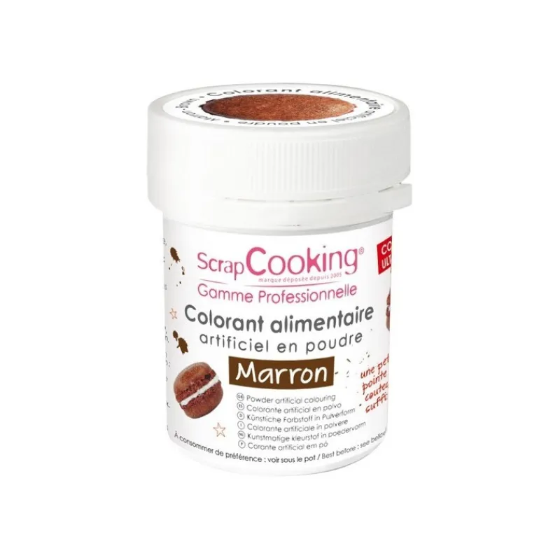 Les Macarons | Les Cupcakes<ScrapCooking Colorant artificiel en poudre Marron,