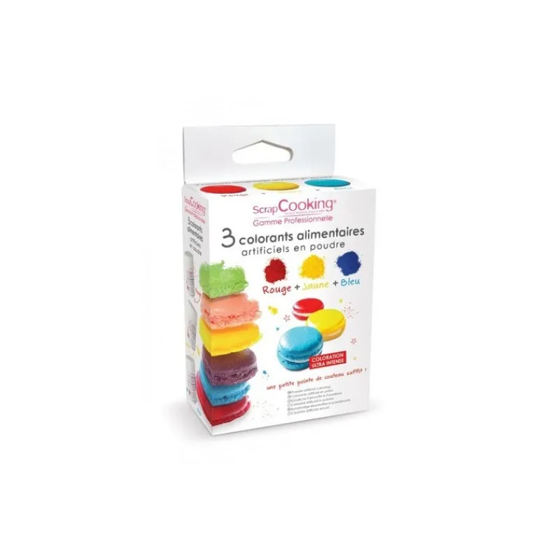 Les Macarons | Les Cupcakes<ScrapCooking 3 colorants artificiels en poudre,