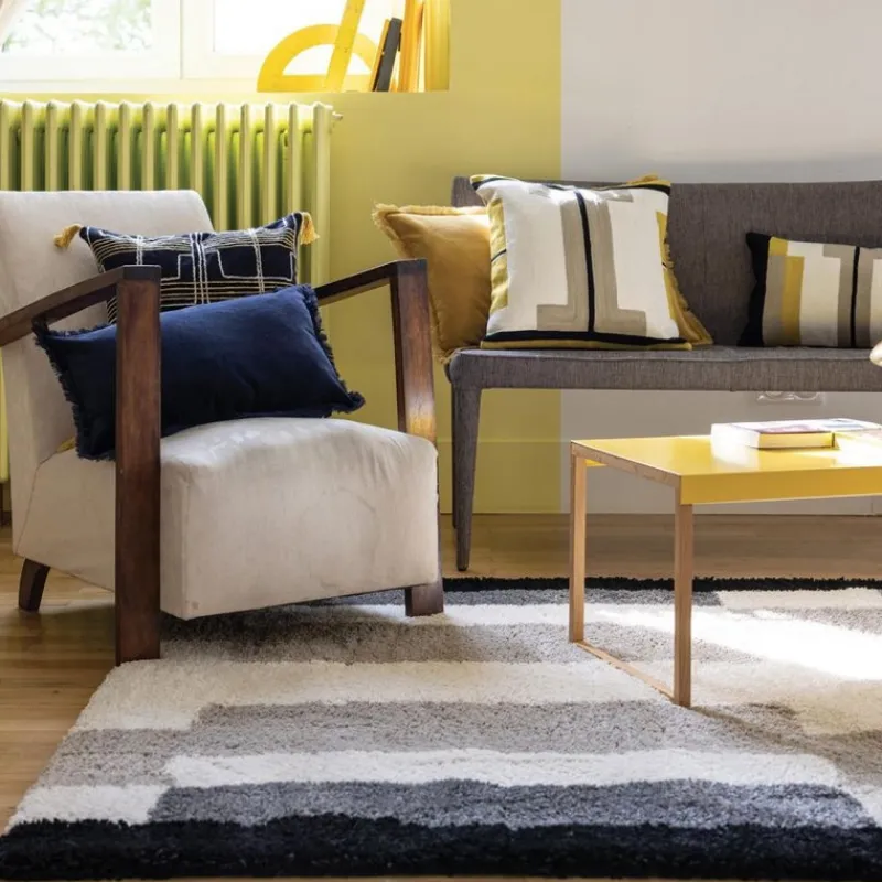 Coussins Et Rideaux<VIVARAISE Coussin uni Fara Marine,