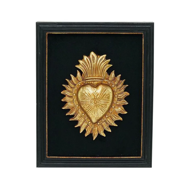 Décorations Murales<EMDE Décoration murale Ex-voto coeur doré 14,8x 18,8 cm, Emdé