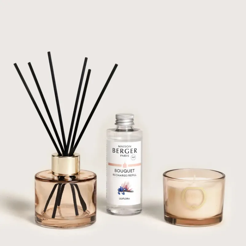 Parfums D'Intérieur<MAISON BERGER Duo mini Bouquet & Bougie Bolero,