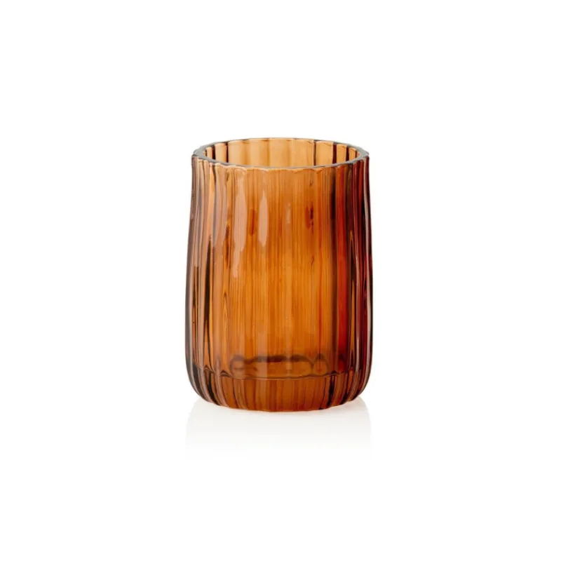 Coin Lavabo<Andrea House Gobelet de salle de bain Strié en Verre,