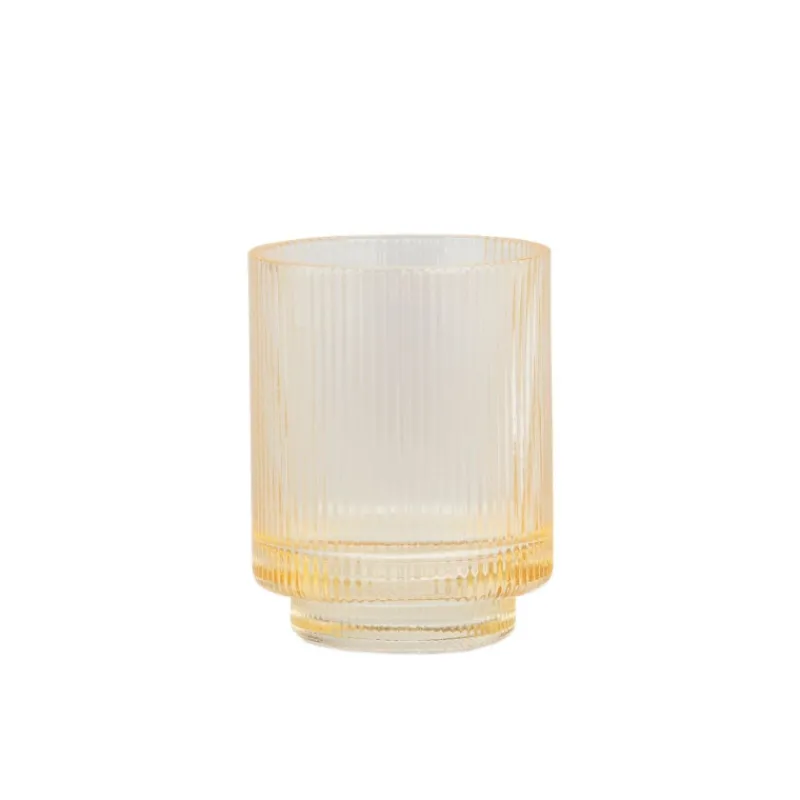 Coin Lavabo<Andrea House Gobelet de salle de bain Strié Gold en verre ,