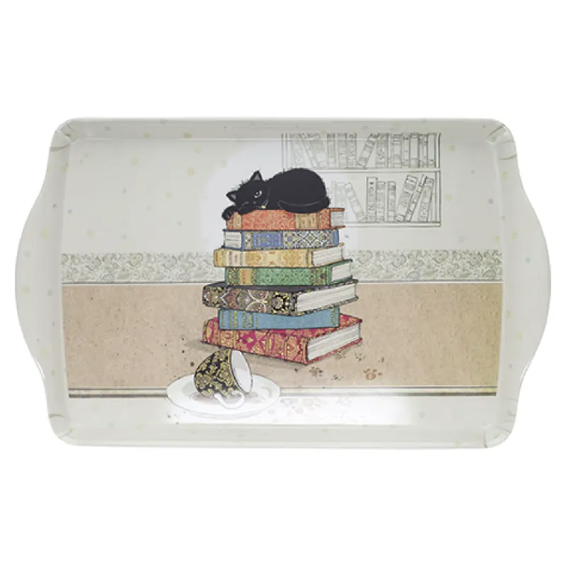 Les Plateaux<Kiub Grand plateau en mélamine Bug Art Chat Livres,