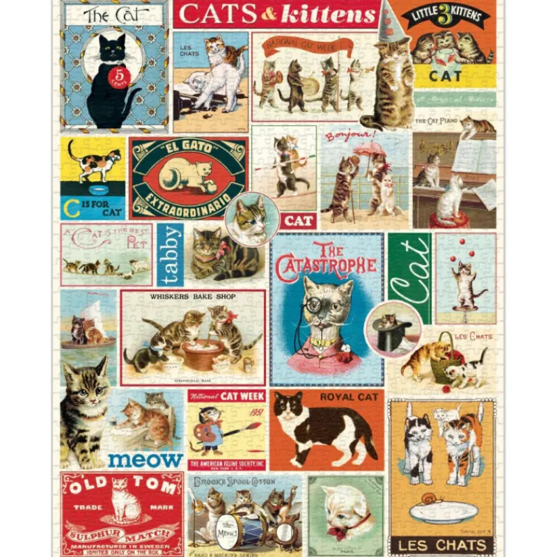 Les Jeux D'Intérieur<Cavallini & Co Puzzle 1000 pièces Chats,