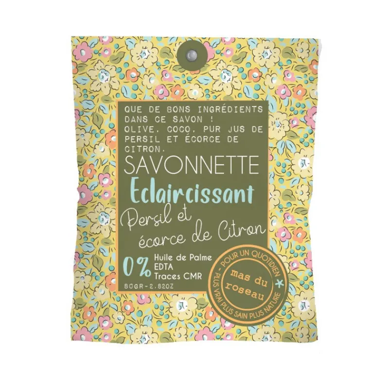 Les Soins | Coin Douche Et Bain<mas du roseau Savonnette Éclaircissant Persil et écorce de citron,