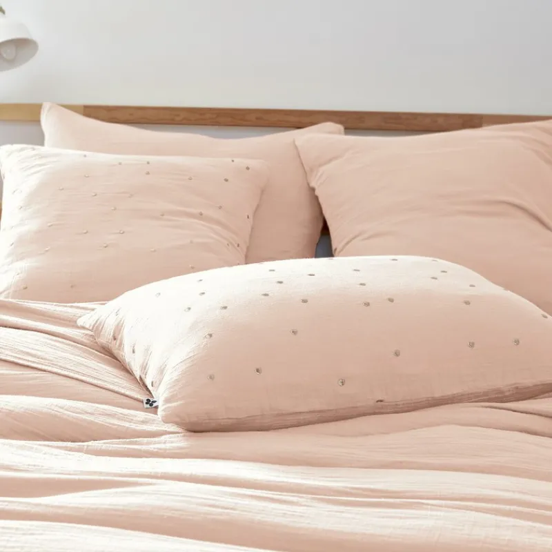 Housses De Couette, Parures<L'effet papillon Taie d'oreiller Gaze de coton Gaïa Chic Guimauve,