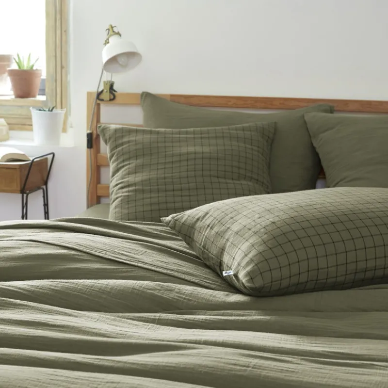 Housses De Couette, Parures<L'effet papillon Taie d'oreiller Gaze de coton Gaïa Mix Romarin,