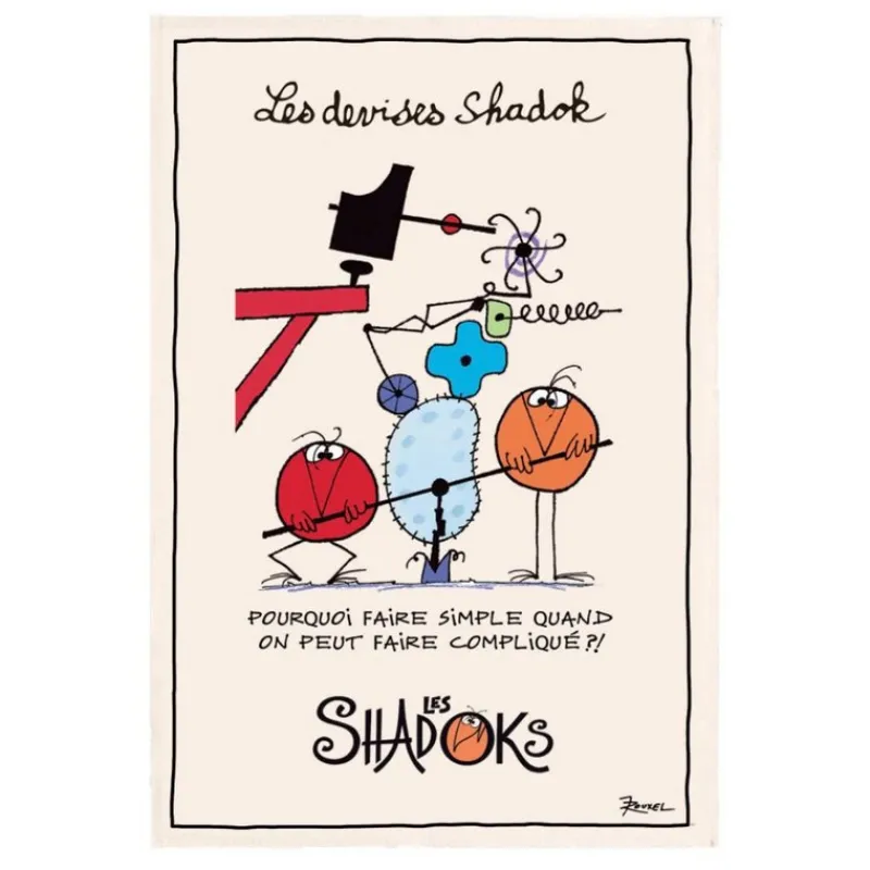 Torchons<Winkler Torchon les Shadoks " Pourquoi faire simple ",